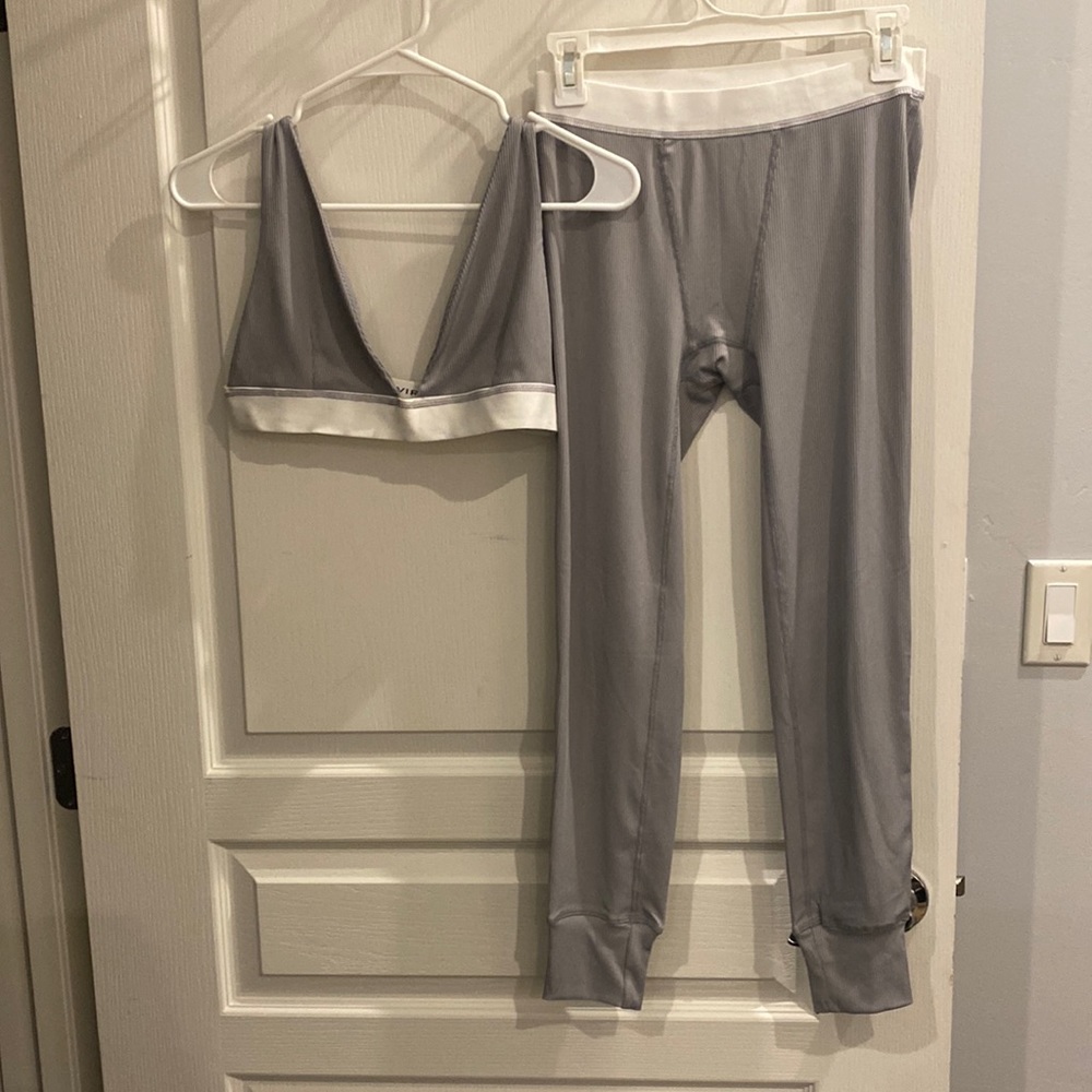 Rivir Grey ribbed Legging with matching bra top
